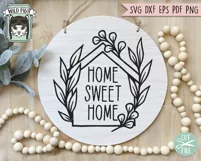 Home Sweet Home SVG Cut File, House SVG, Welcome Sign SVG Product Image 2