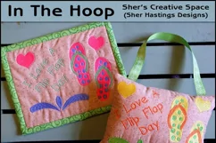 Flip Flop Day Mug Rug or Doorknob Hanger Pattern - Machine Embroidery Product Image 1