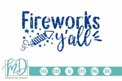 Grunge Fireworks Y'all SVG DXF PNG Cut File Product Image 1