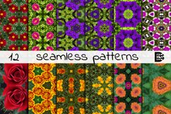 12 abstract Seamless colorful FLOWER patterns pack. Product Image 1