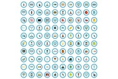 100 software icons set, flat style Product Image 1