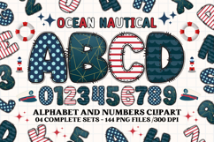Ocean Nautical png alphabet, ocean nautical letters doodle Product Image 1