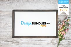Farmhouse Sign Mockup Spring | Wood Frame Mockup JPG and PSD Product Image 1
