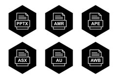 Set Of File Formats Icons Product Image 1