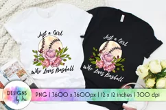Baseball Girl PNG | Love Baseball | Sublimation Design Product Image 1