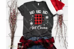 Hot Cocoa Svg, Ho Ho Ho svg, Buffalo plaid svg Product Image 3