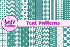 Teal Digital Paper Patterns Product Image 1