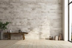 Modern minimalist interior with stone wall Product Image 1