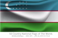 Realistic waving 50 Country National Flags of The World. Product Image 14