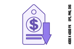 Colored Low Price Icon Product Image 1