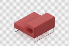 Isometric Arm Chair 3D isolated render Product Image 1