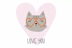 Valentine. valentine's day svg Love Heart Cute cat Product Image 2