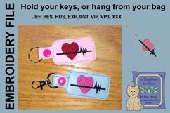 ITH Heart Healthy Vinyl Key Fob or Bag Tag - Snap Tab Machin Product Image 1