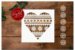 Christmas Pattern Heart - SVG EPS DXF PNG PDF JPG Cut File Product Image 3