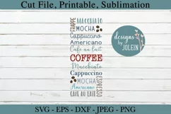 Coffee SVG, JPEG, DXF, SUBLIMATION, EPS, Craft and Cut File Product Image 4