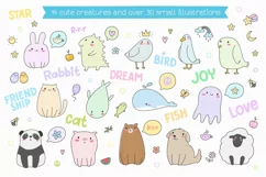 Cute Creatures Vector Set - Free Design of The Week Product Image 2