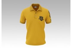 Men's Short Sleeve Polo Shirt Mockup. Front Side Product Image 1