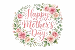 Watercolor lettering Happy Mother's Day Product Image 1