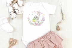 Watercolor Easter Bunny Clipart. Hand painted colorful egg, Product Image 5