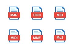 Set Of File Formats Icons Product Image 1