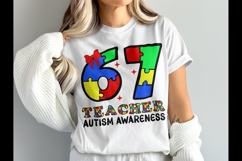 67 Autism Teacher Svg Png, Six Seven Autism Awareness Svg Product Image 1