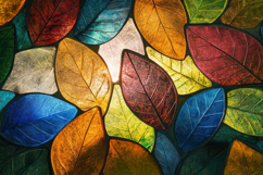 Colorful Glass Leaves Background Wallpaper Product Image 1