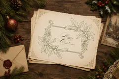 Victorian Christmas Procreate Stamps Product Image 5