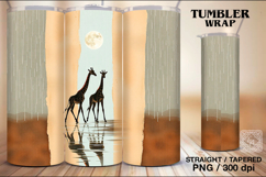 4 Giraffe Tumbler Sublimation, 20 oz Tumbler Wrap Product Image 5