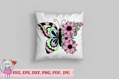 Floral Butterfly svg, Flowers svg Product Image 2