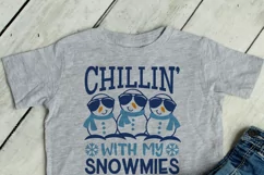 Chillin with my snowmies svg, winter snowman cutting file Product Image 3