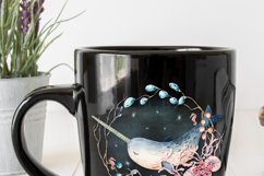 Narwhal in Ocean Wreath Sublimation Design Product Image 4