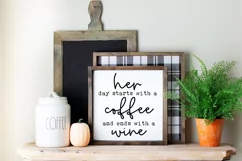 Funny Kitchen Decor SVG - Her Day Starts With A Coffee Product Image 3