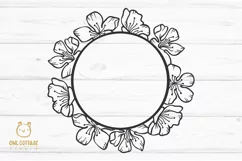 Cherry Blossom Wreath svg, Wedding Flowers SVG, Plum Blossom Product Image 3