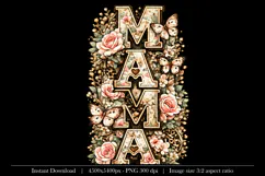 Floral MAMA PNG | Vintage Rose & Butterfly Mother's Day Subl Product Image 1