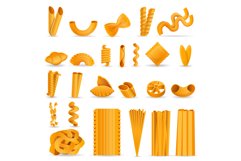Pasta icon set, cartoon style Product Image 1