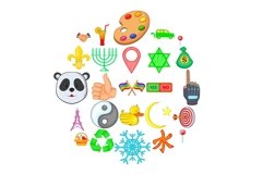 Depiction icons set, cartoon style Product Image 1