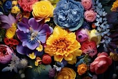 Vibrant assortment of various beautiful flowers arranged clo Product Image 1