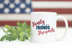 Family Friends Fireworks SVG Cut File - Patriotic SVG DXF Product Image 4