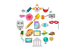 Artificer icons set, cartoon style Product Image 1