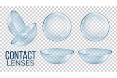 Medical Glass Contact Optical Lenses Set Vector Product Image 1