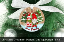Merry Christmas Ornament PNG | Christmas Gnomes | Gift Tag Product Image 1