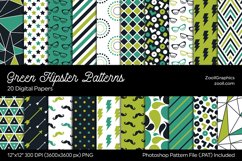 Green Hipster Digital Papers Product Image 1