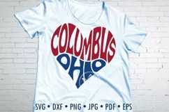 Columbus Ohio SVG cut file in the shape of a heart Product Image 2