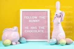 Easter Pink Bunnies Styled Stock Photo Letterboard Mockup Product Image 2