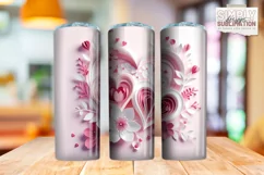 3D Oragami Valentine 20 oz Sublimation Tumbler Wrap Png Product Image 2