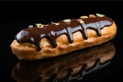 Creamy Sweet chocolate eclair. Generate Ai Product Image 1