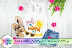 Girls Just Wanna Have Sun Summer Design | Beach Sublimation Product Image 1