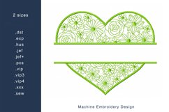 Redwork Heart Name Frame Machine Embroidery Design 2 sizes Product Image 1