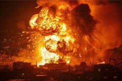 Massive fireball illuminating night sky Product Image 1