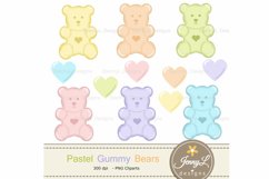 Pastel Gummy Bears Digital Papers and Clipart Product Image 2